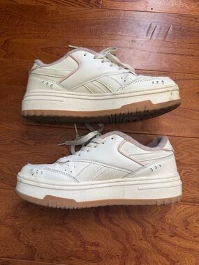 Reebok Cream and Pink Casual Lace-Up Sneakers